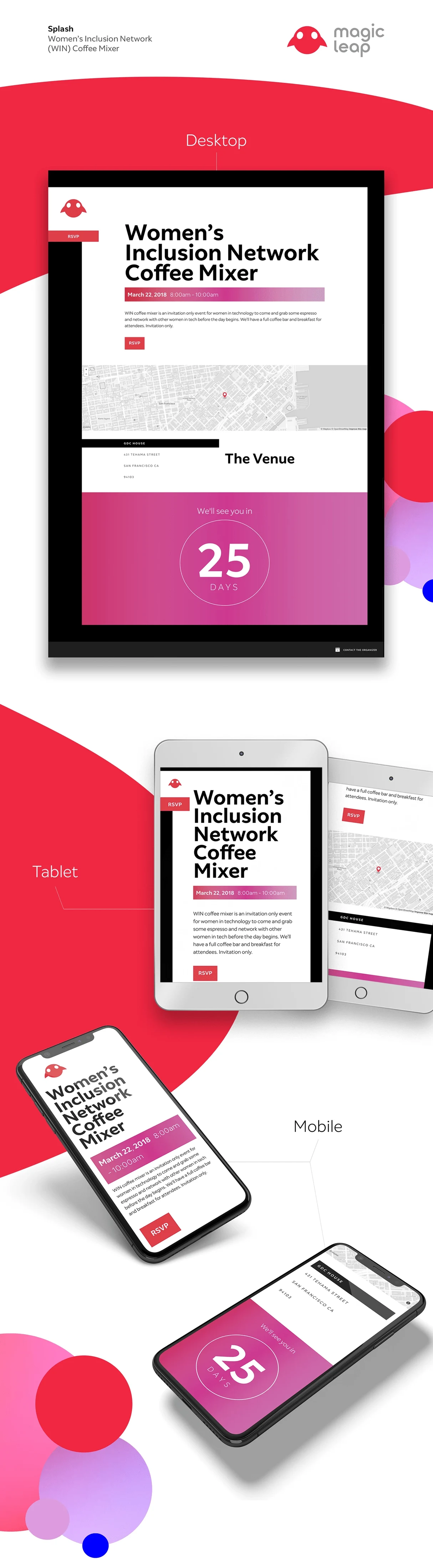 Women’s Inclusion Network Coffee Mixer designs across desktop tablet and mobile