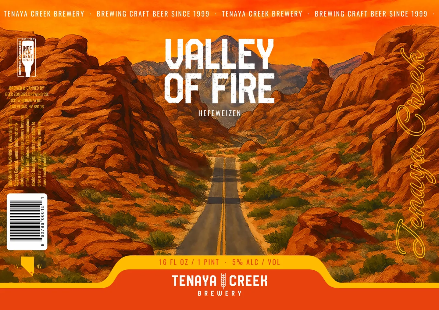 Valley of Fire · Full label artwork