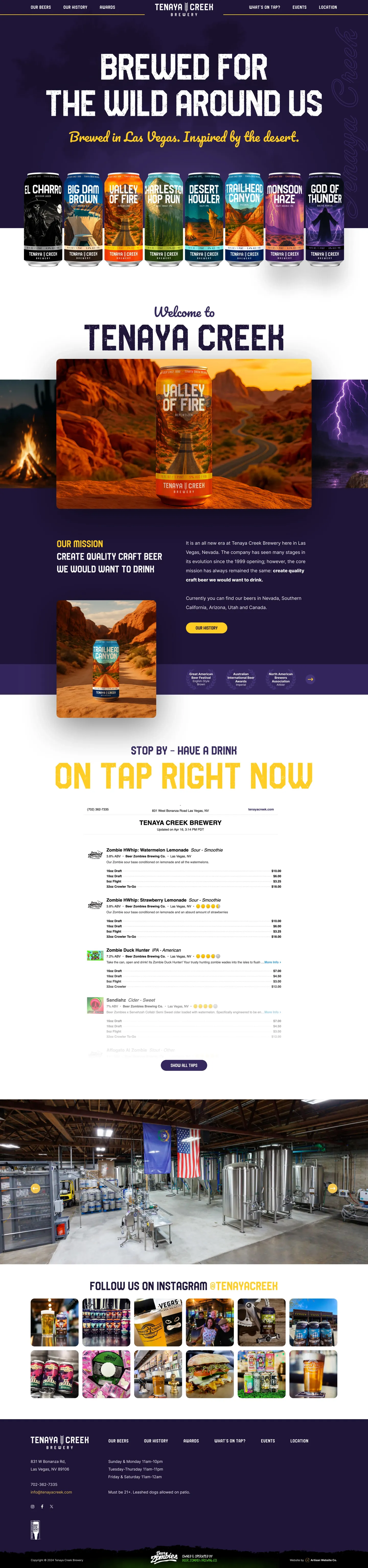 Brewed for the wild around us · Full brewery website design